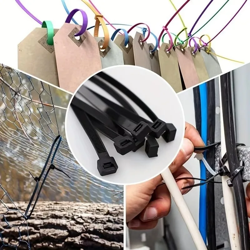 Nylon Cable Ties Black Zip Ties Self Locking Heavy Duty Wire Straps Fastening Wrap Cord Management Home Office Garden