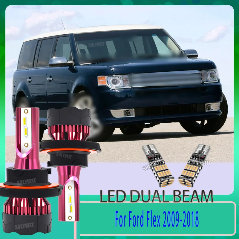 

12V LED 9008/H13 Dual High/Low Beam 400% Brighter than Halogen For Ford Flex 2009-2018 2010 2011 2012 2013 2014 2015 2016 2017