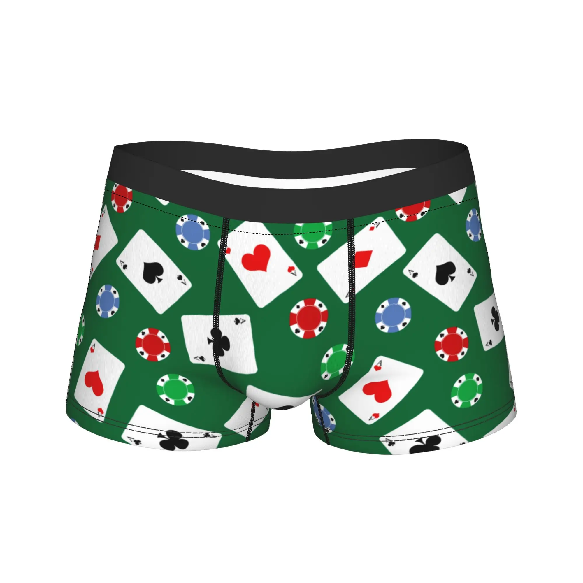 Poker background vector image Underwear  Men Boxer Brief Comfortable Trunk High Quality Print Plus Size Underpants