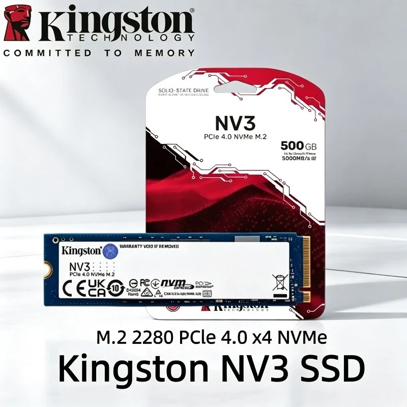 킹스턴 SSD NV3 M.2 2280 NVMe PCIe Gen4 SSD 500GB 1TB 2TB 고속 내장 하드 디스크 (노트북, 데스크탑 PC용)