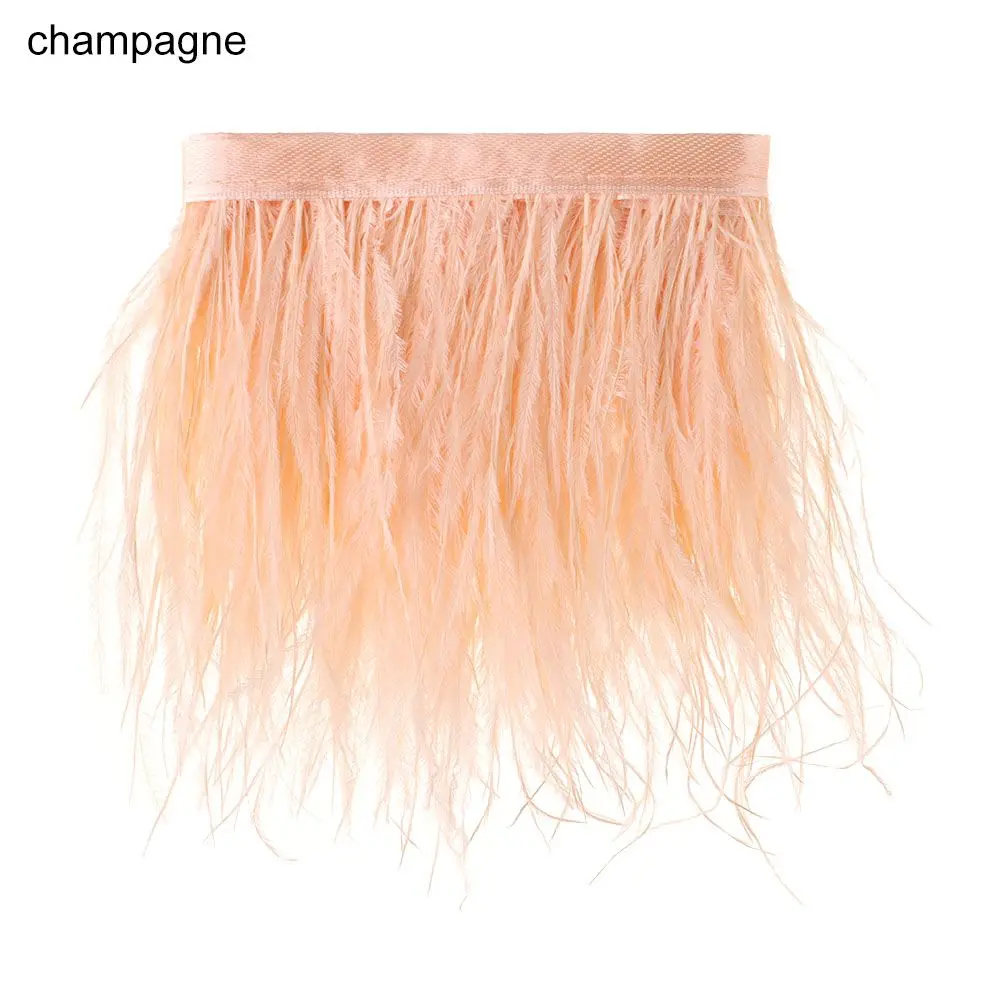 Women's Fashion Crafts Accessories Feathers Ribbon Plumes Ribbon Selvage Ostrich Feathers Trim 8-10 CM Wide 1 Meter Long