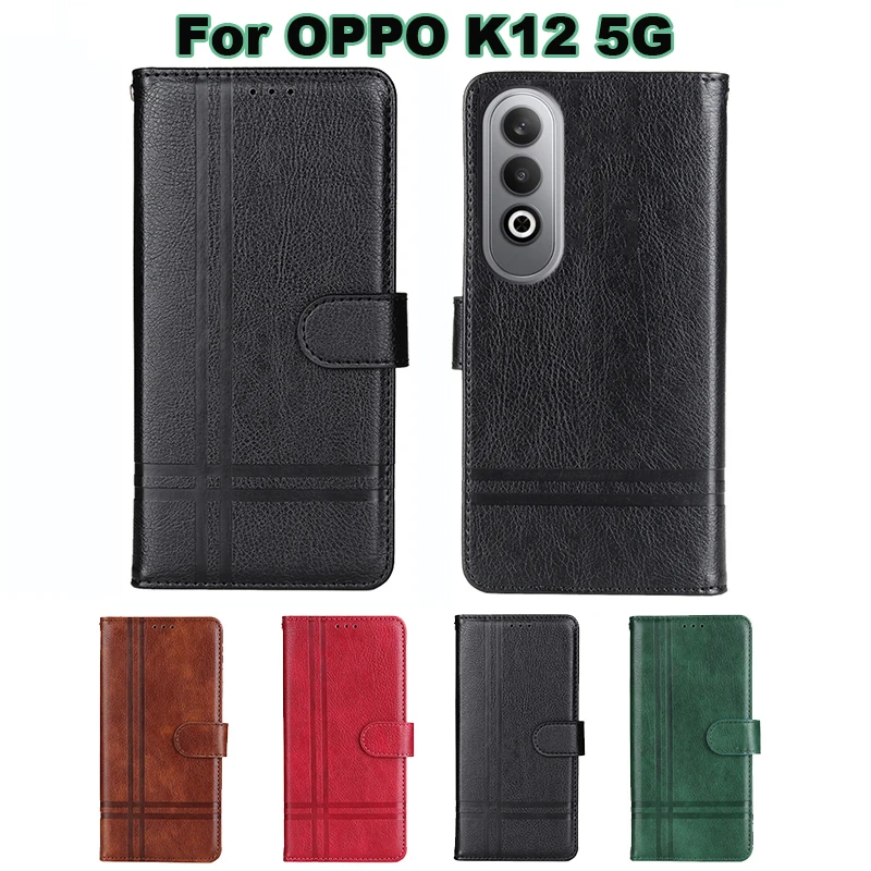 

Fundas de teléfono OPPO K12 5G Phone Case Original Leather Coque Flip Cover For Capinha De Celular OPPO K12 5G Wallet Cases Etui