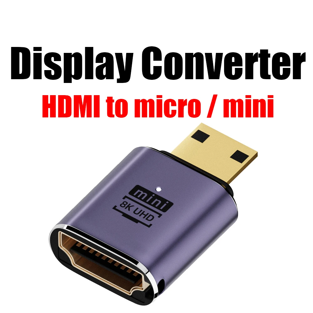 

Преобразователь HDMI в micro/mini, удлинитель HDMI 8K @ 60HZ, адаптер видео miniHDMI, преобразователь, преобразователь интерфейса дисплея