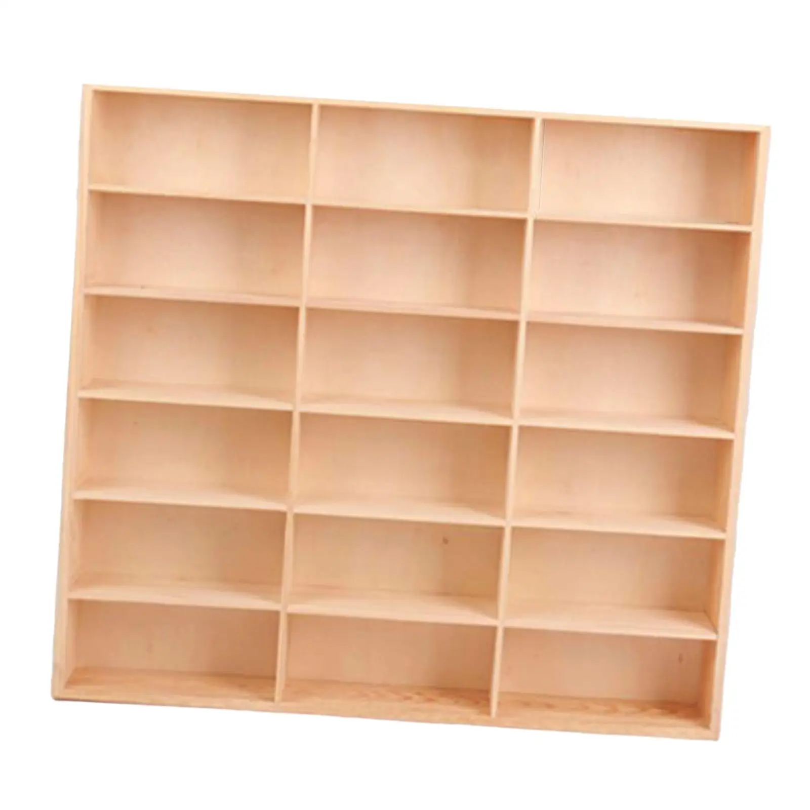 Wooden Display Rack Multiuse Shelf Cabinet Storage Showcase Holder Organizer for Doll Action Figure Diecast Toy Show