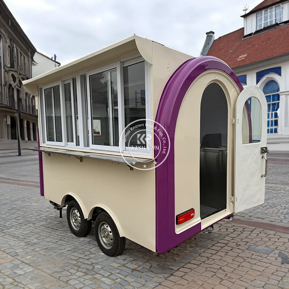 

US Standard Food Truck Catering Trailer Mobile Kitchen Concession Coffee Cart Food Trailer With Sliding Window for Sale