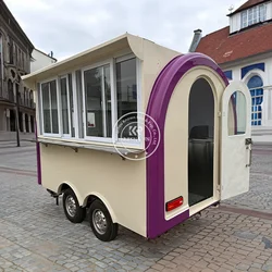 US Standard Food Truck Catering Trailer Mobile Kitchen Concession Coffee Cart Food Trailer With Sliding Window for Sale