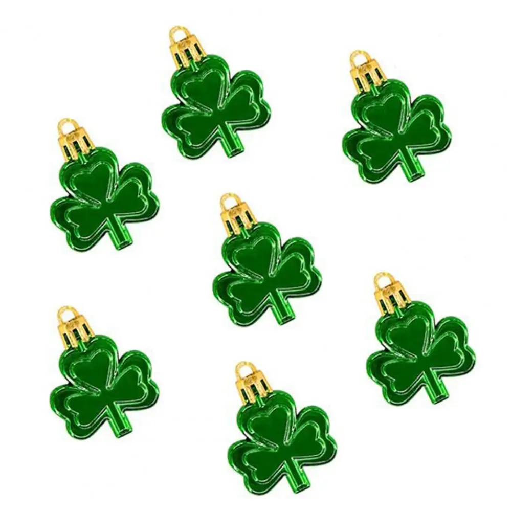 Day Decoration St Patricks Day Shamrock Hanging Ornament Set 10pcs Green 3d Clover Pendant Irish Festival for Table