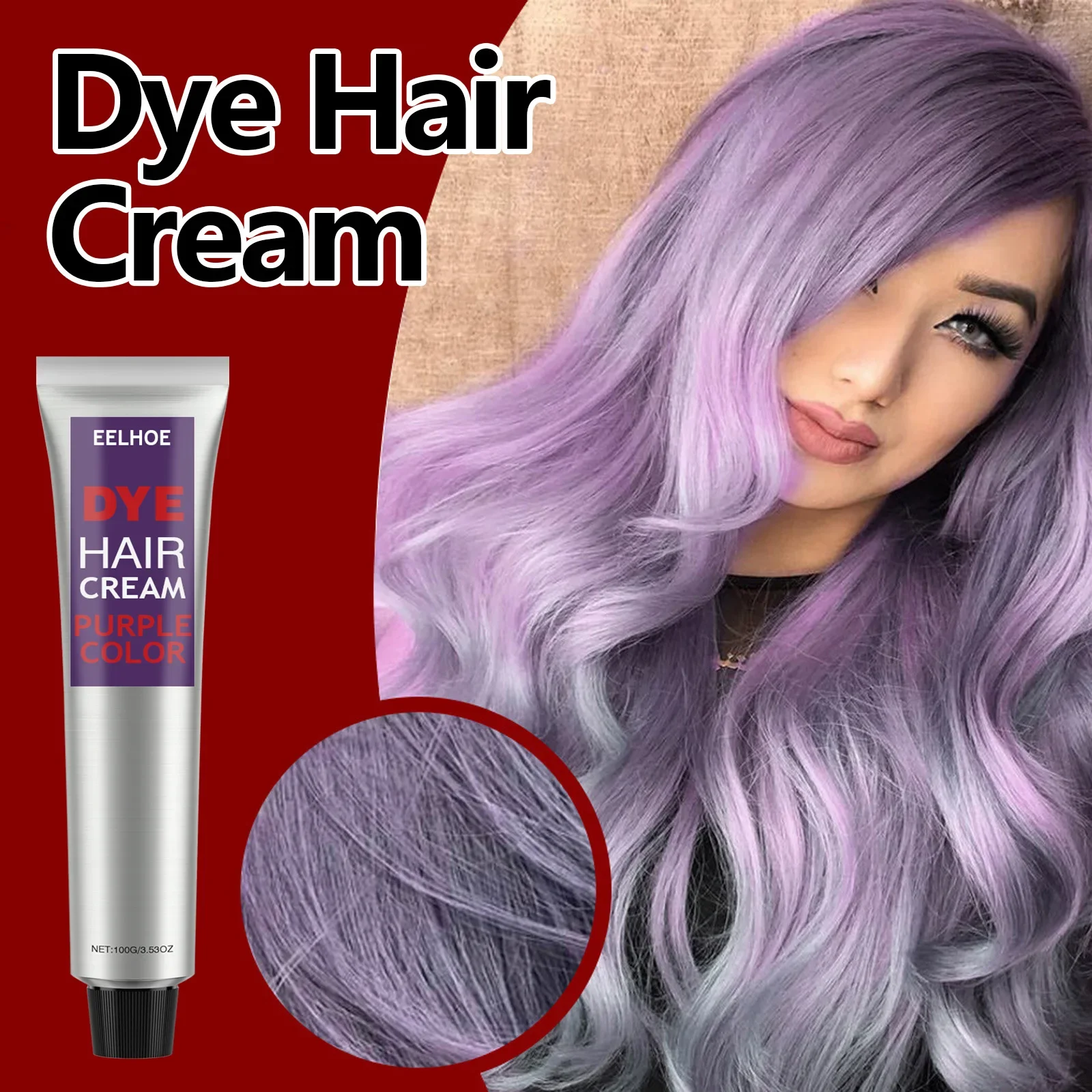 

100g Silver Gray Black Brown Red Purple Blue Modeling Hurtless Fashion Instant Dye Cream Semi-Permanent Hair Dye Cream