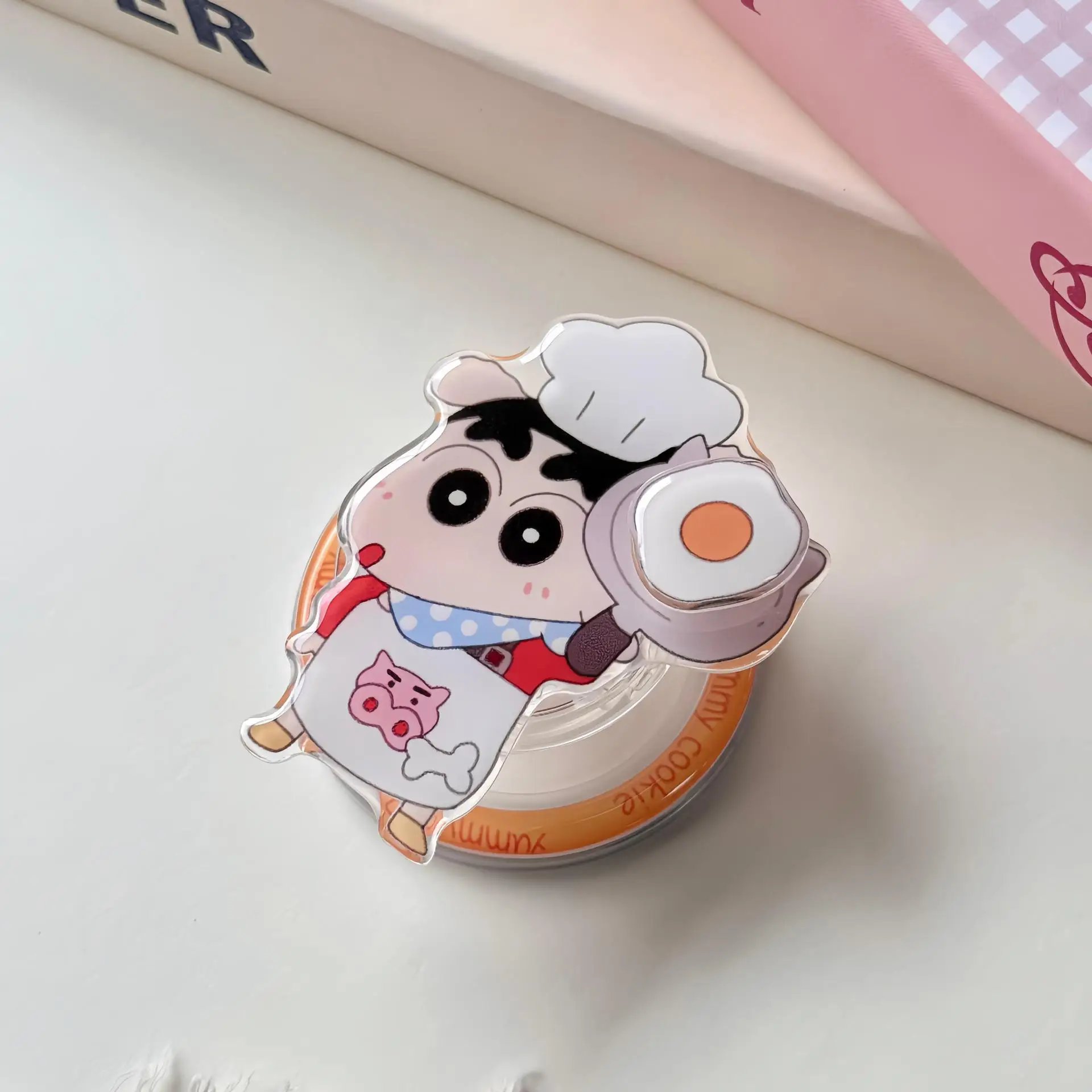 1 قطعة الكرتون الكرتون لطيف حقيبة الشفط المغناطيسي حامل جوّال بلاستيكي المحمول للطي دوران تلسكوبي #3