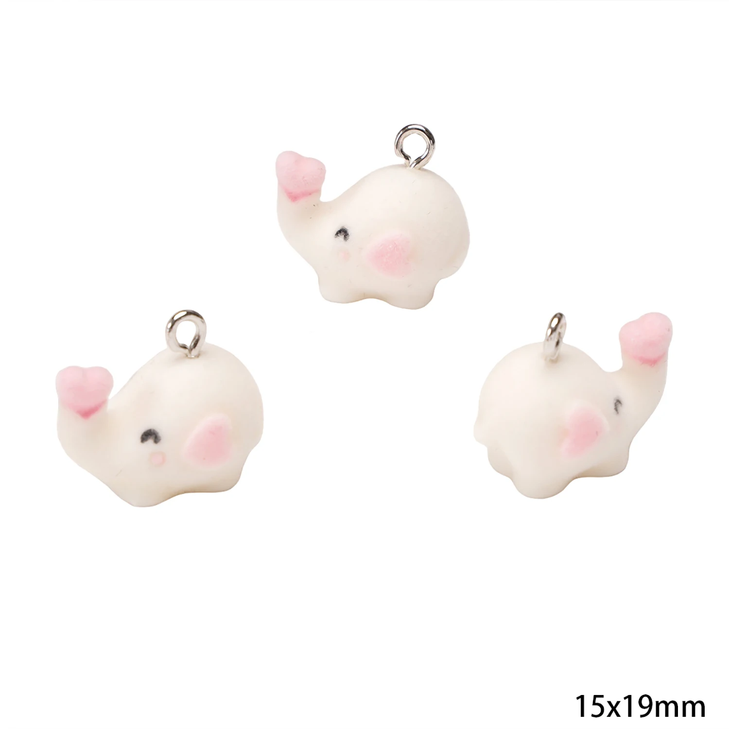 3D Flocking Resin Animal Charms for DIY Jewelry