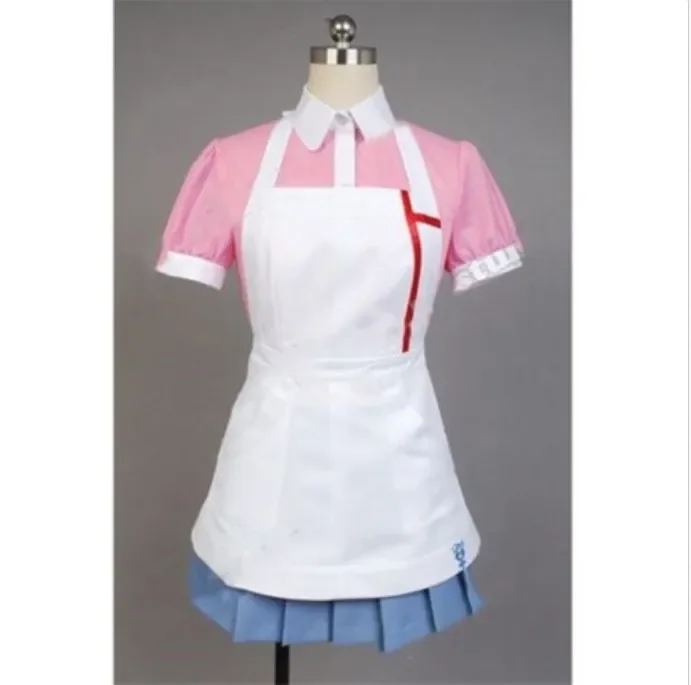 Mikan Tsumiki Cosplay Costume Game Mikan Tsumiki Cosplay Shirt Skirrt Apron Maid Uniform Women Girls Halloween Party Purple Wig