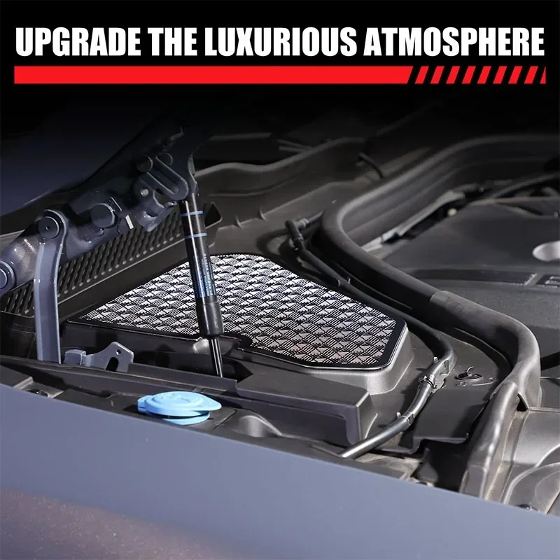 1Pcs Stainless Steel Black For BMW 5 Series G60 2024+ Car Front Engine Compartment Dust Cover Car Modification Accessories