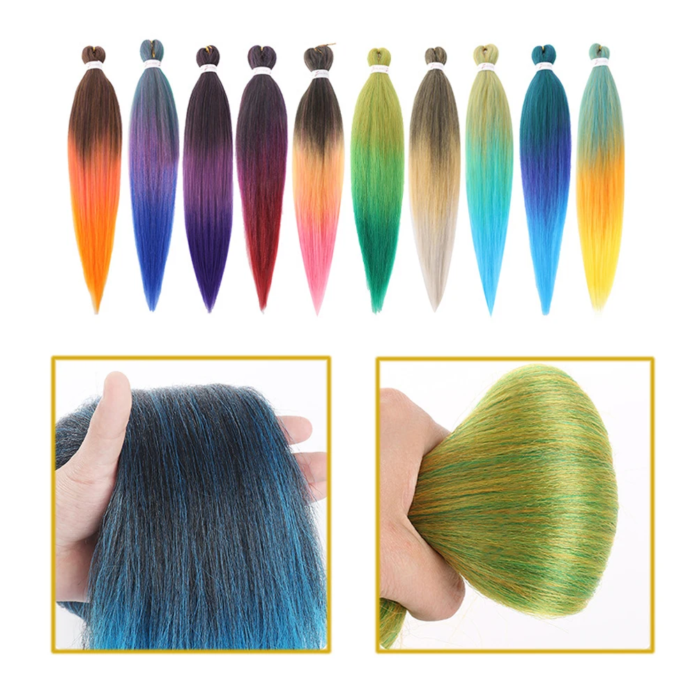 Capelli intrecciati Estensioni dei capelli pre-allungati da 26 pollici per trecce afro all'uncinetto Capelli finti sintetici Fai da te Opzione multicolore Treccia jumbo