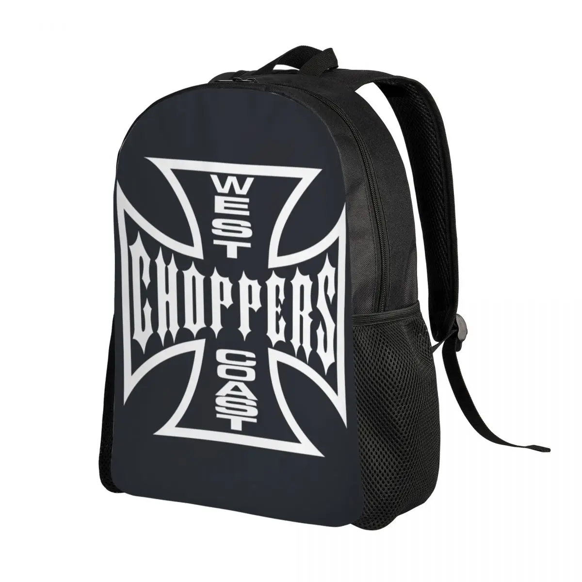 Customized West Coast Iron Cross Choppers Laptop Backpack Men Women Basic Bookbag for School College Students Bag