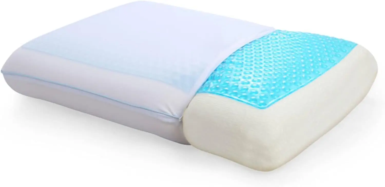 

Cooling Gel Memory Foam Pillow for Hot Sleepers, Ergonomic Design with Pressure Relief and Spine Alignment Support