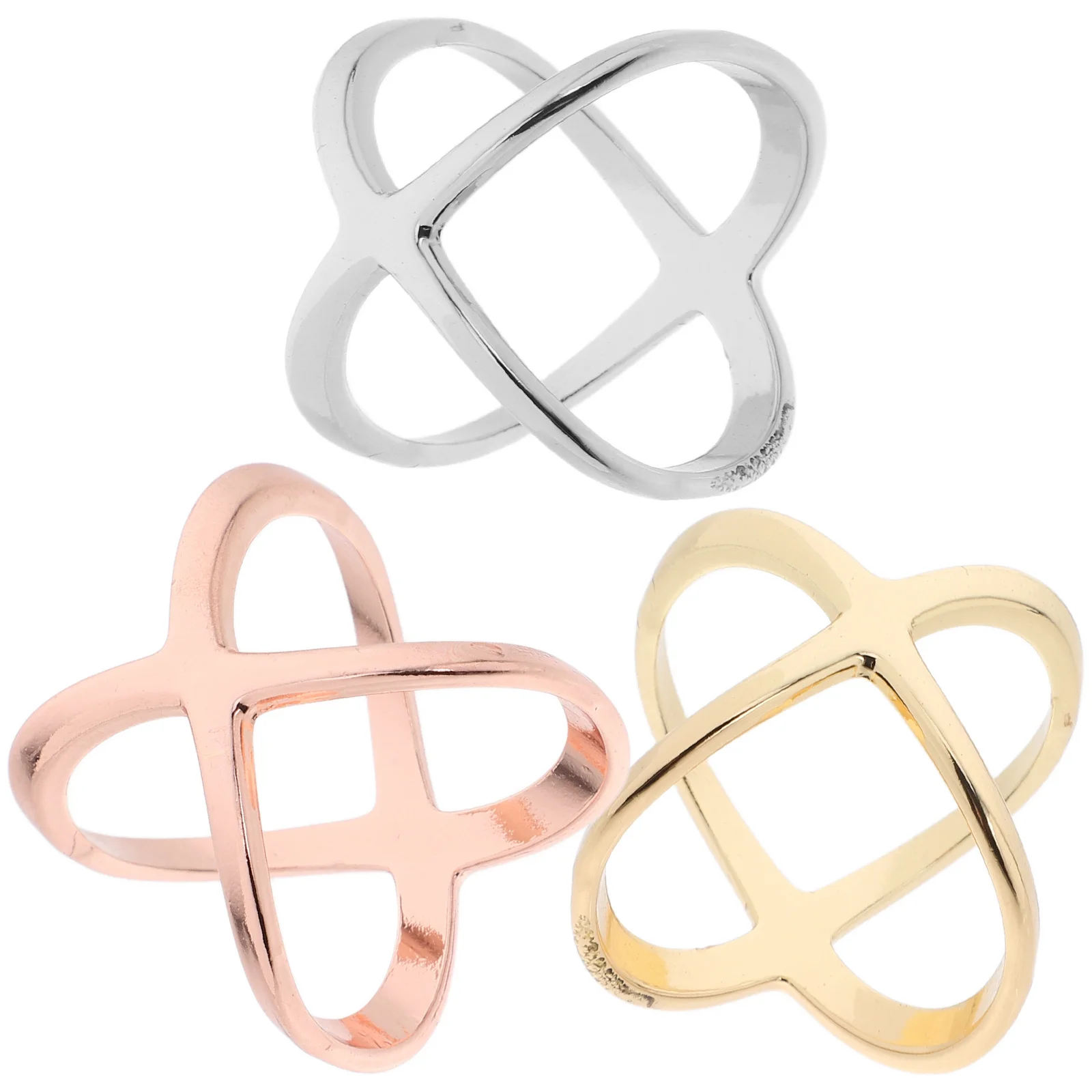3Pcs X Shape Scarf Ring for Women Metal Scarf Clips Cardigan Pin Shawl Buckle Small Tie Clasp Decorative Clothing Ring Fashion