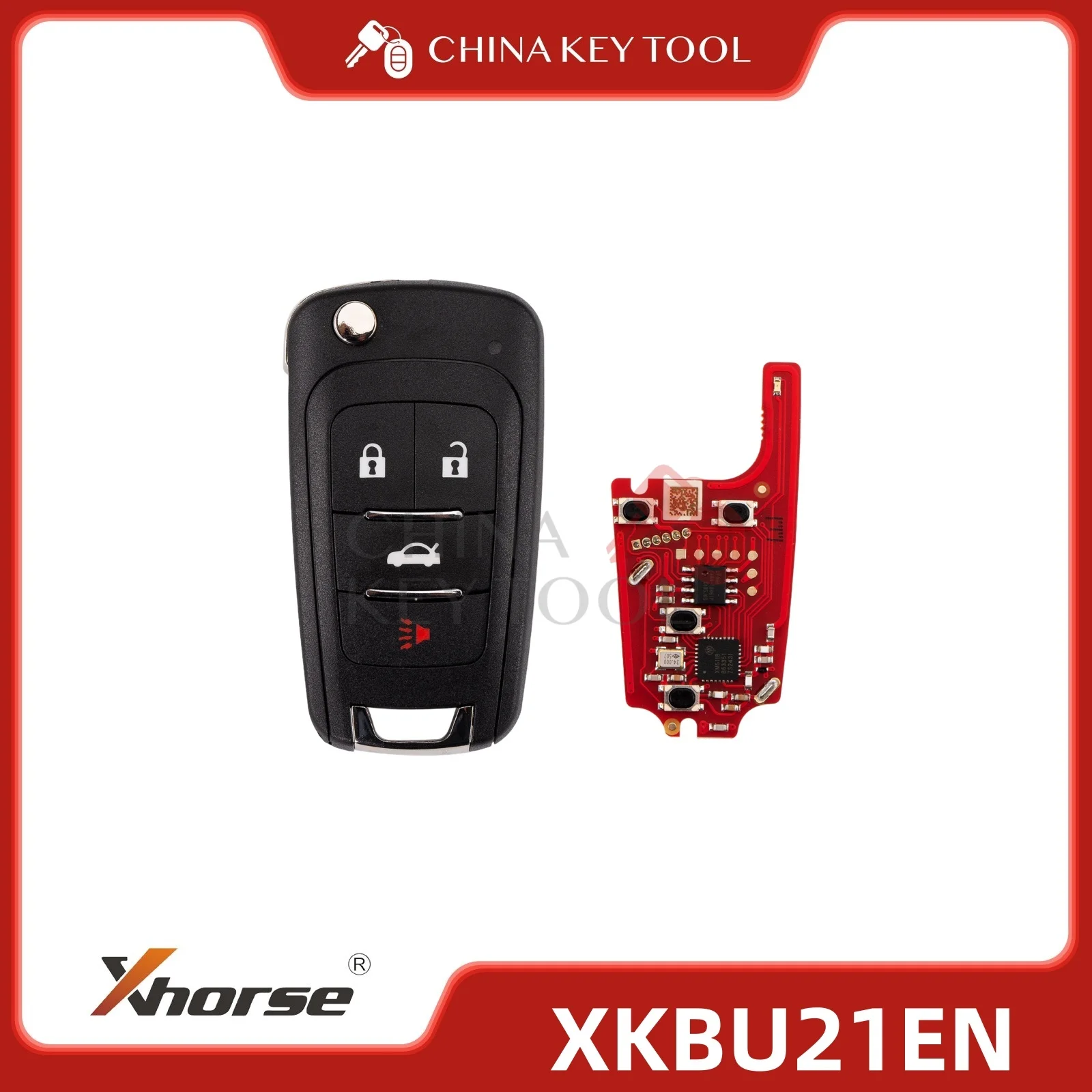

Новейшая версия, оригинальный проводный дистанционный ключ Xhorse 2-го поколения, глобальная версия для GM Flip Type 4, кнопки XKBU21EN для VVDI