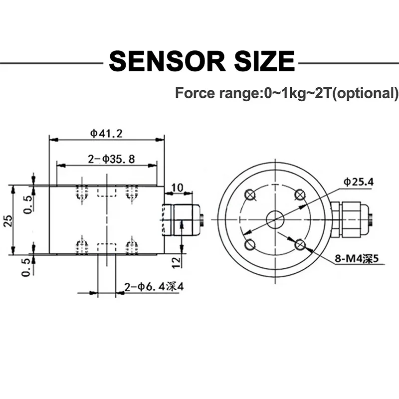 Imagem -05 - Escalas de Pesagem do Sensor de Força Coluna de Carga Mini Transdutor Impacto de Tensão 10kg 2t