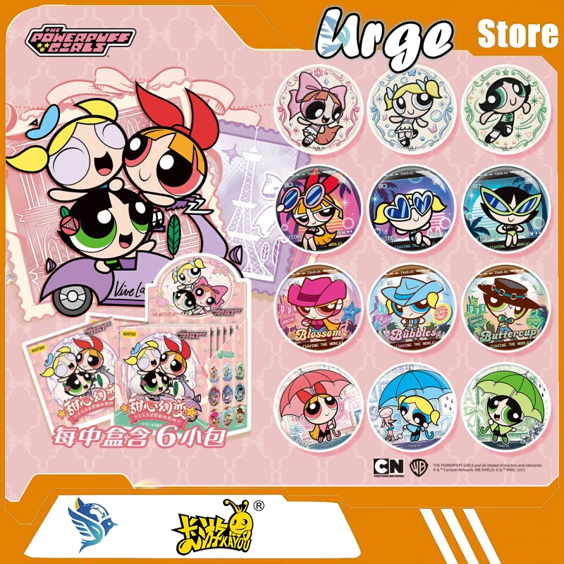 Kayou Powerpuff Girls Sweet Fantasy Transformation Badge Cute Cartoon Collectible Shine So Bright Pin Button Badge Collection