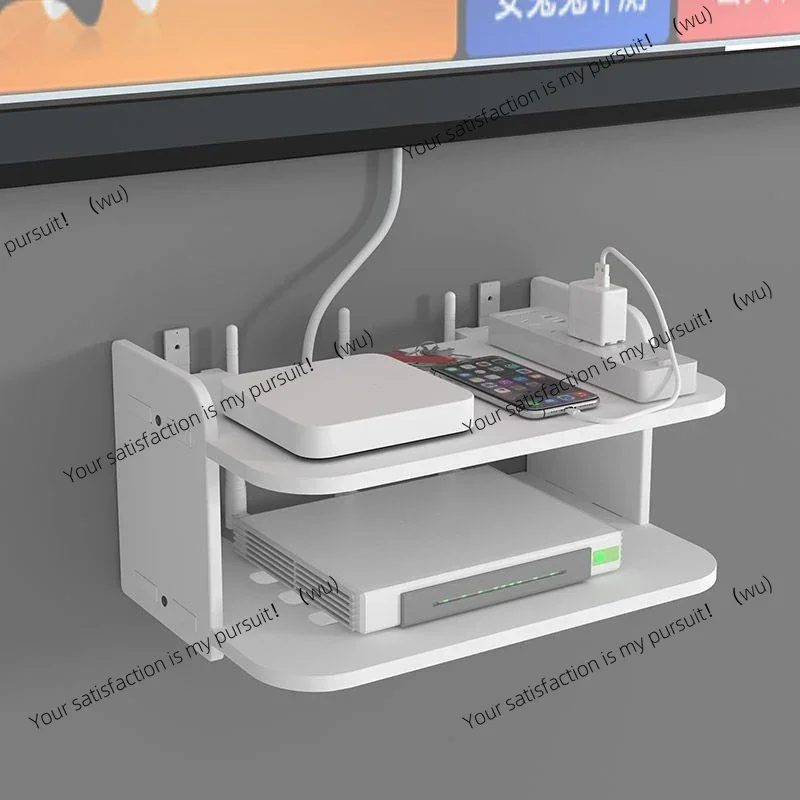 Environmentally friendly double-layer suspended rack WiFi router hanging layer, wall-mounted suspended rack