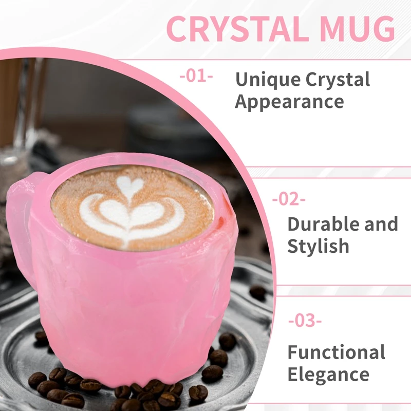 SOFT-Elegant Geode Crystal Coffee Mug -Mineral Crystal Coffee Cup Quartz Stone Cup, Ideal For Hot Beverages