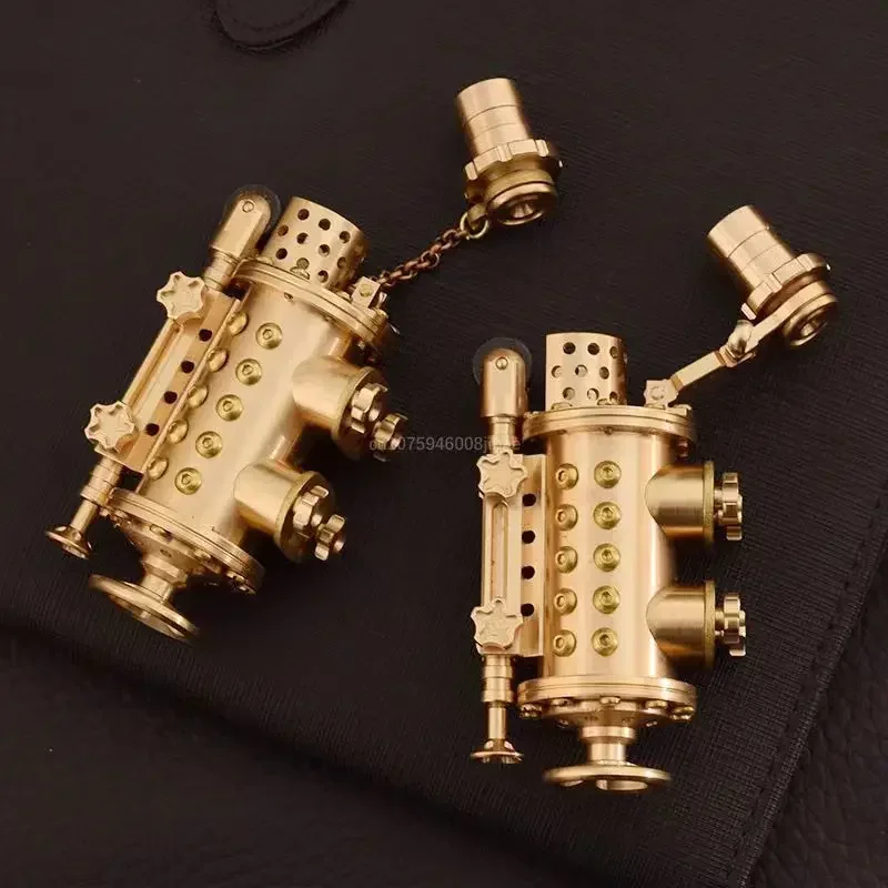 Heavy Creative Handmade Brass Kerosene Lighter Submarine Style Retro Series Cigarette Lighter Men's Collection Gift