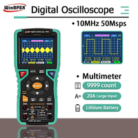 WinAPEX Portable 3.2-Inch Digital Oscilloscope 10MHz 50Msps Automatic Oscilloscope 9999 Counts Multimeter Circuit Repair Tools