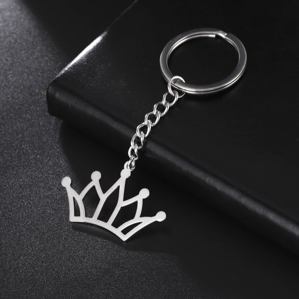 Amaxer Vintage Hollow Crown Keychain for Women Wedding Gift Metal Holder Chain Stainless Steel Pendant Car Key Jewellery