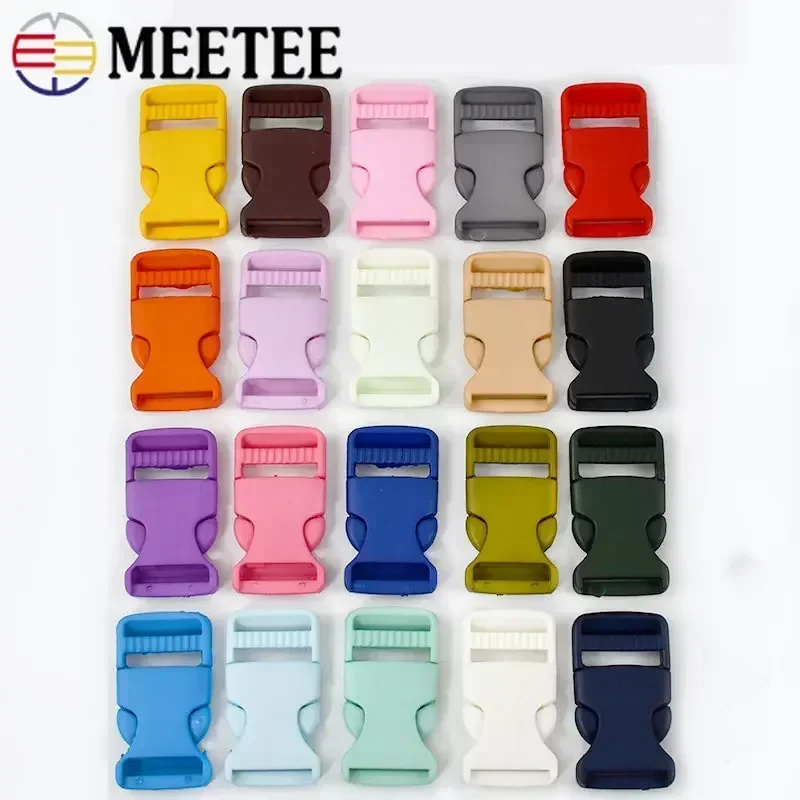 

30Pcs Meetee 15/20/25/30mm Plastic Release Buckle Webbing Hook Backpack Buckles Bag Side Clip Adjuster Clasp Belt Accessories