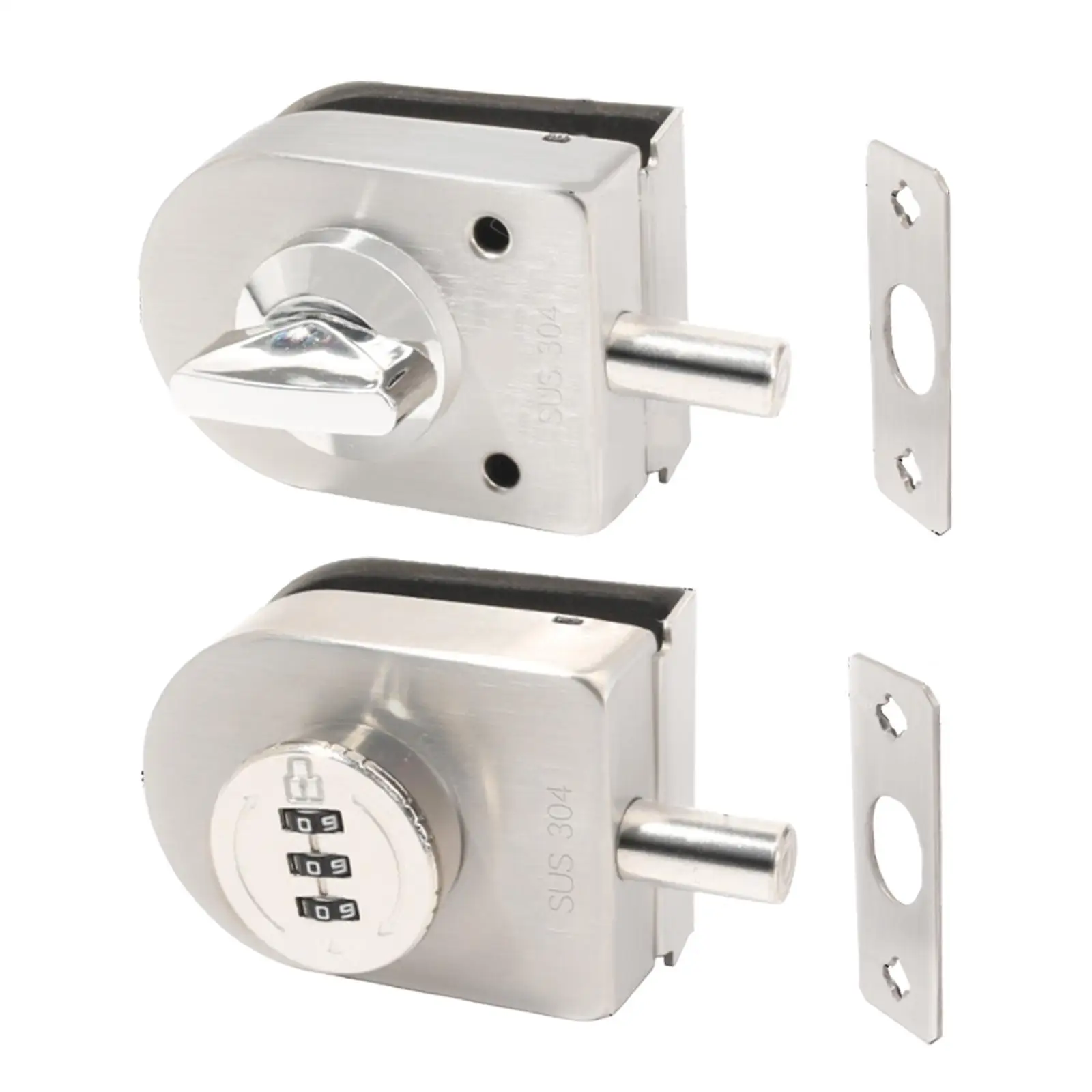 

Безрамный стеклянный дверной замок, защелка для ворот, подходит для стеклянного болта толщиной 10-12 мм, заземленная защелка, замок для раздвижной двери для домашних магазинов