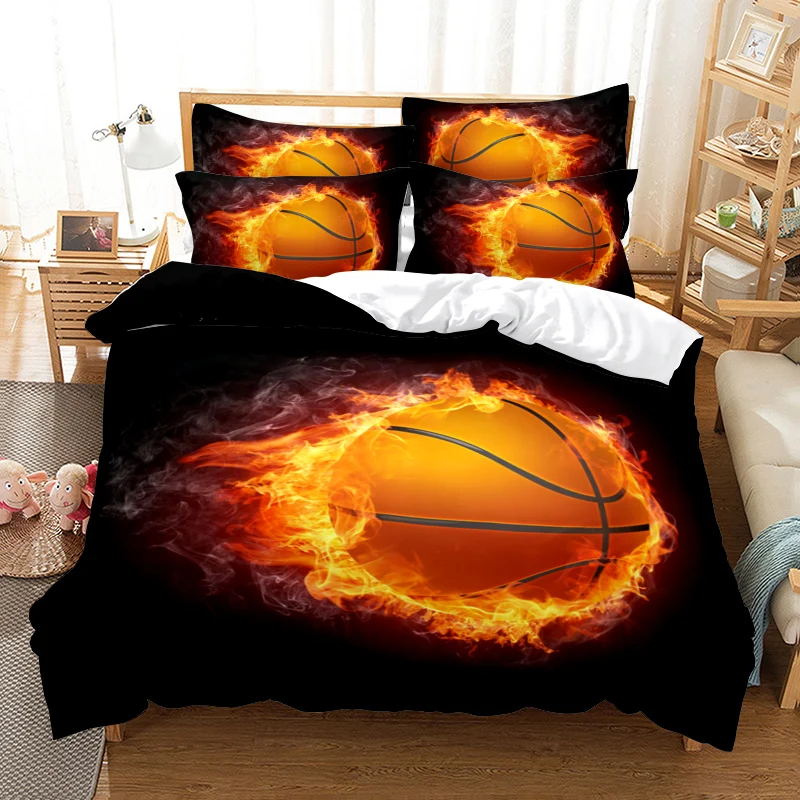 Basketball Comforter Bedding Set Hot Sale 3D Print Cool Pictures Queen Twin Single Full Duvet Cover Set Pillowcase Home Luxury