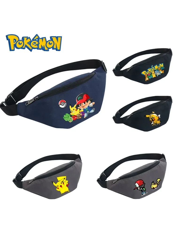 Pokemons taille sac Oxford étanche taille paquet téléphone portable paquet Anime Pikachu mode cyclisme hommes sacs à bandoulière cadeau chaud
