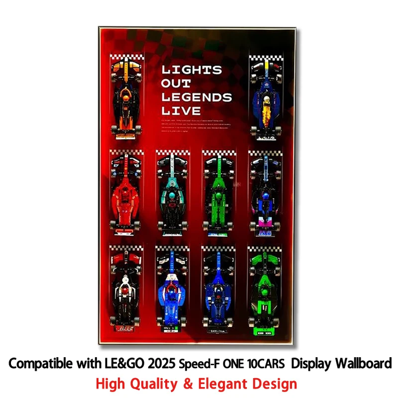 Стеновый дисплей, совместимый с LEGO Speed Racing Series F1, десять строительных блоков, модель автомобилей, зеркальная поверхность, фоторамка Стеновый дисплей, совместимый с LEGO Speed Racing Series F1, десять строительных блоков, модель автомобилей, зеркальная поверхность, фоторамка