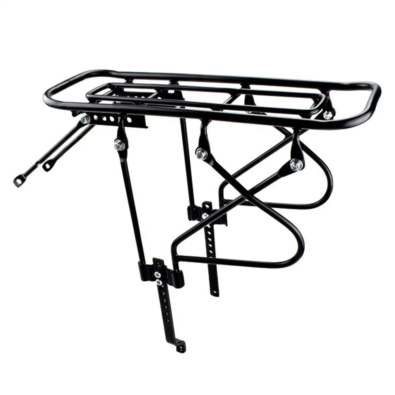 Bicycle Rear Rack Carrier Rack Holder Adjustable Rear Bicycle Black Seat Holder Luggage Cargo Carrier 200KG Capacity