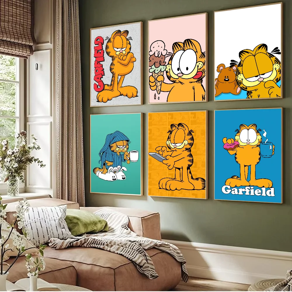 Cartoon G-Garfield Cute Poster Prints Artwork festival Bedroom Club living room Home Deco