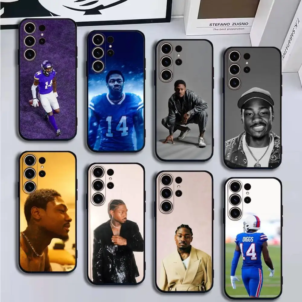 

Pro Football S-Stefon Diggs Phone Case For SamsungS25,24,21,22,23,30,Ultra,20,Plus,Fe,Lite,Note,10,9,Soft Black Cover