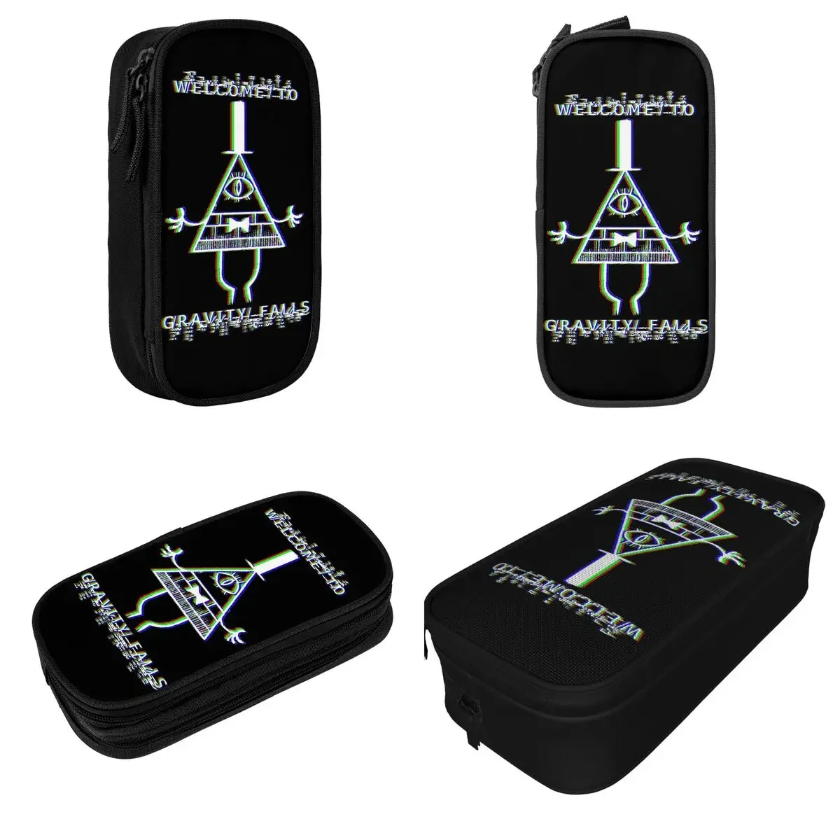 Bill Cipher Gravitys Falls Anaglyph Pencil Cases Creative Pen Box Bag Student Big Capacity Students School Gift Pencilcases