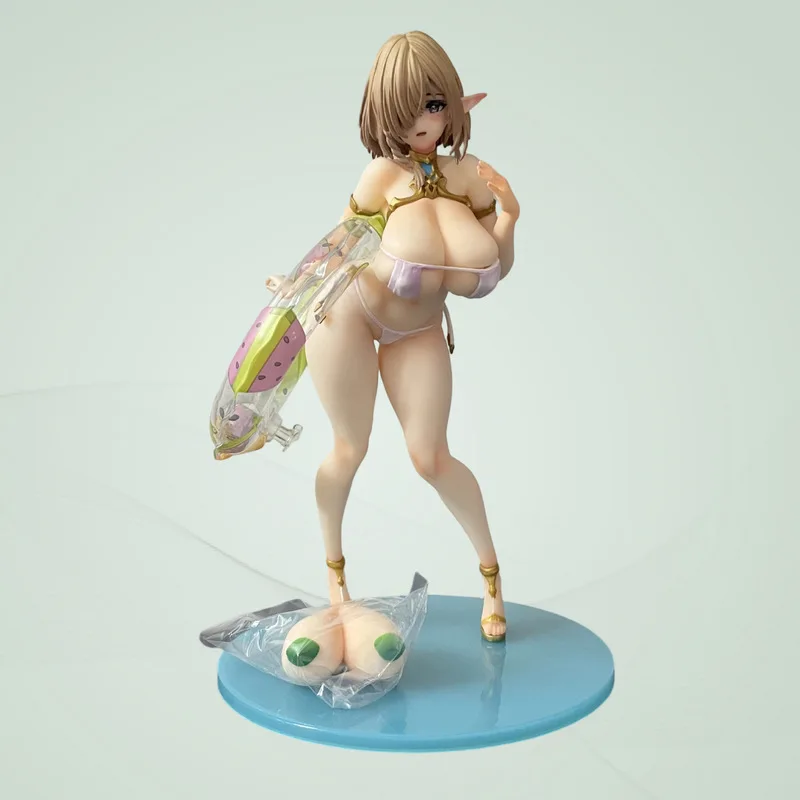 

Милая аниме-фигурка девушки из Эльфийской деревни: 6-я жительница деревни в купальнике с надувным кругом, ПВХ-модель, настольное украшение для фанатов аниме