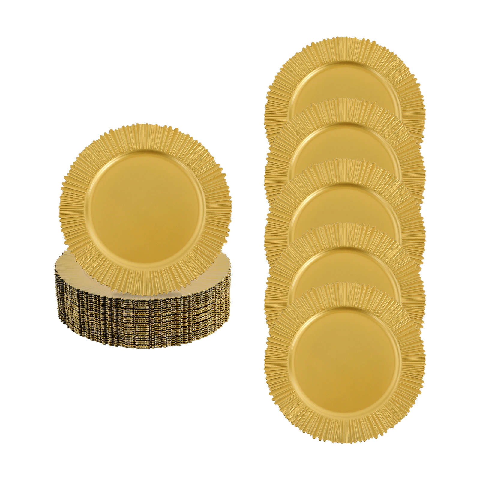 100-Pack Gold Charger Plates – Pp – 13