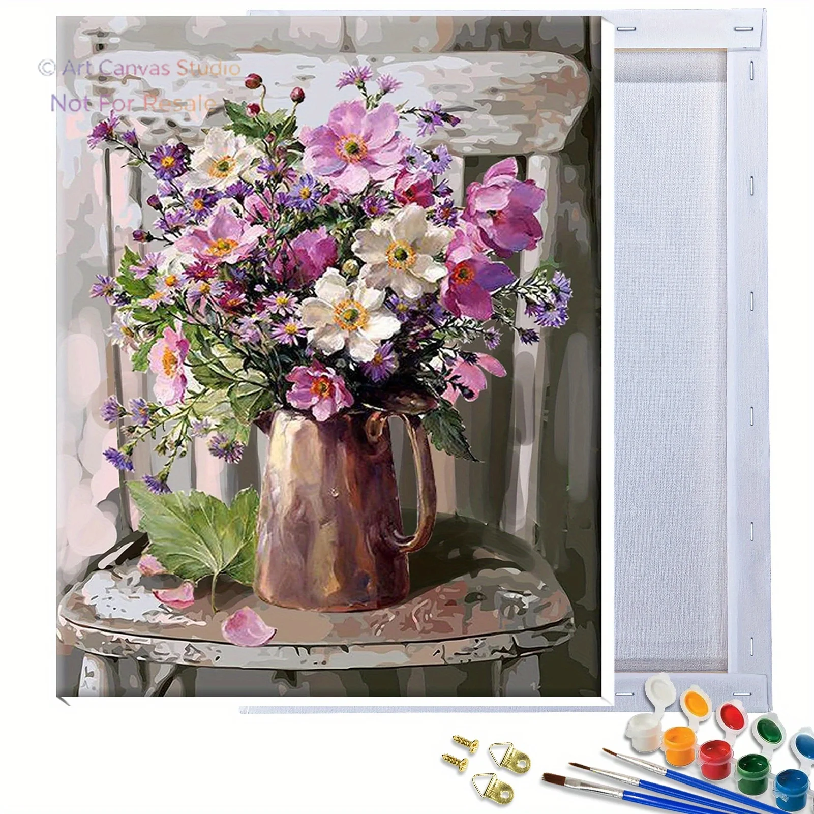 Professional art use Paint by Numbers Kit for Adults Beginners (Canvas Stretched on Frame) - 11.6X15.5 In/29.5X39.5 Cm Color2027