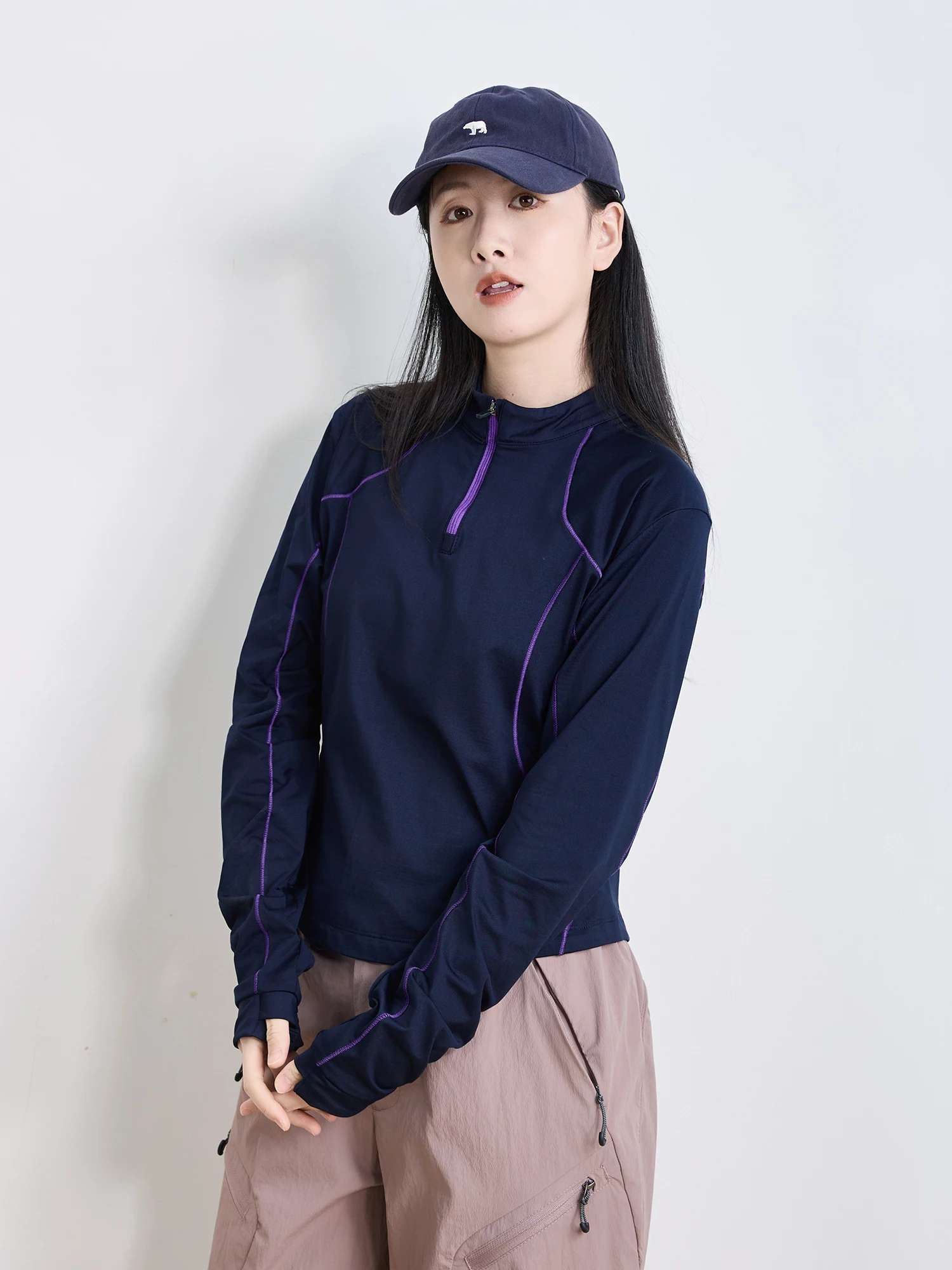 

Spring Autumn Outdoor Sports Long Sve Slim Fit f Open Collar T irt Qui Dry Color Blo ort Sle Cycling Running ...