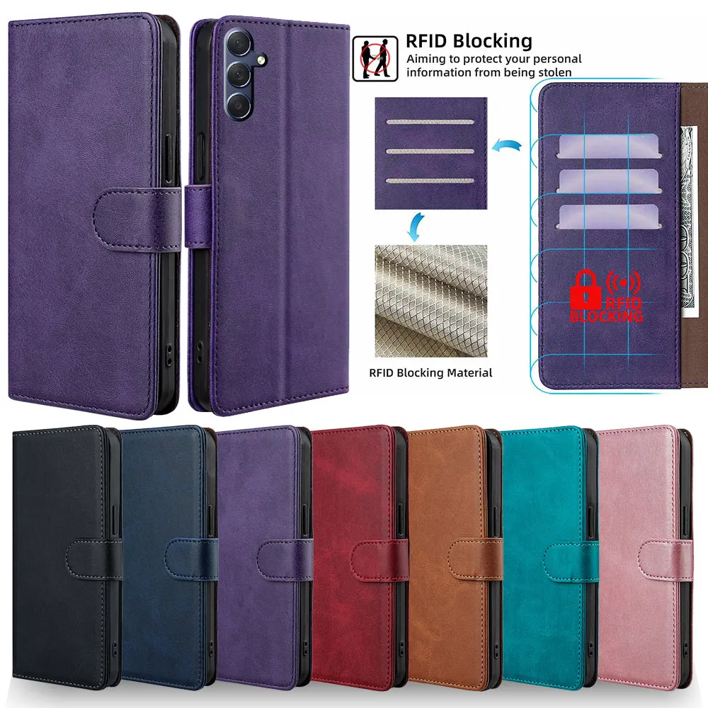 Case for Samsung Galaxy M35 M22 M30S M21 M31 M11 M12 M13 M15 M23 M55 M32 M52 M54 Protect Cover Leather Book Case With Card Slots