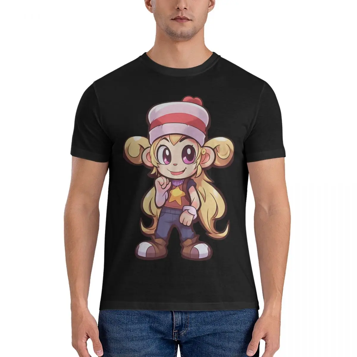 Cute Tiny Kong Adorable T Shirts Men Pure Cotton Cool T-Shirt Crew Neck D-Donkey Kong Game Tees Short Sleeve Clothing 4XL 5XL