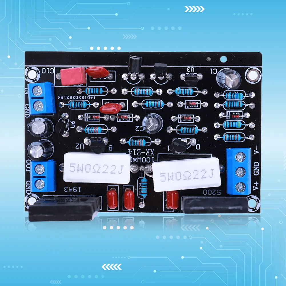 

Плата усилителя звука HIFI 2SC5200 + 2SA1943 Плата усилителя мощности 100 Вт постоянного тока 35 В Модуль усилителя звука