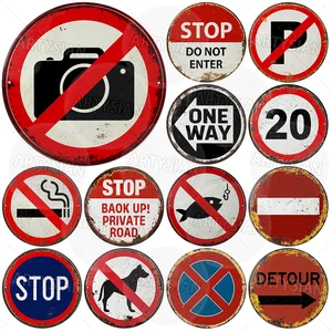 Rambu Lalu Lintas Garasi Bar Pub Dekorasi Industri Ruang Permainan Batas Kecepatan Jalan Memutar Berhenti Tidak Putar Balik Dilarang Merokok Memancing Parkir Dilarang Masuk 10 rambu lalu lintas penjualan terbaik - №