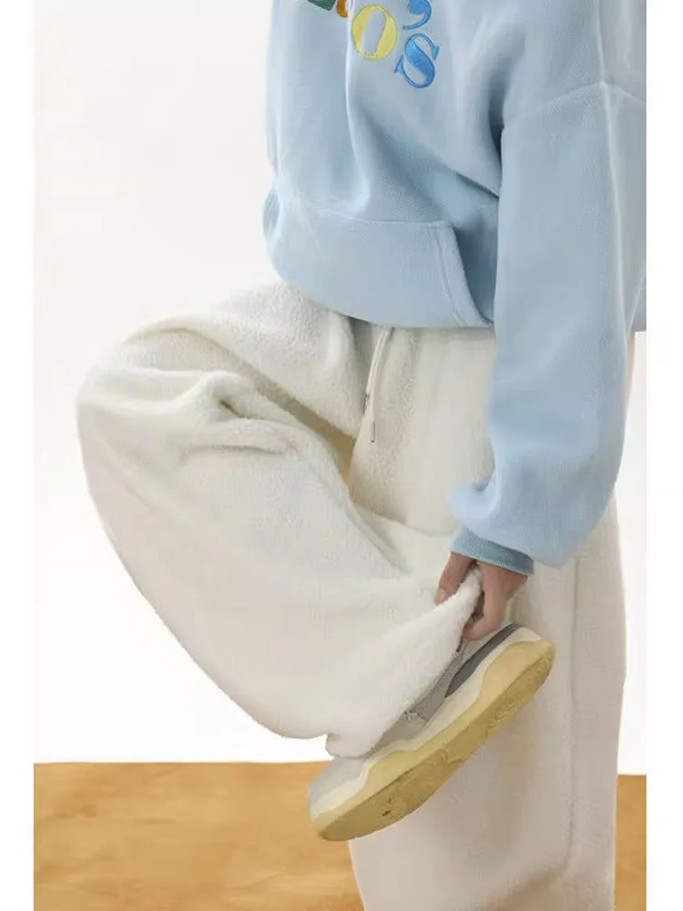 

Thiened Lamb Velvet Cotton Pants Men's Winter Northeast Cold Resistance Warm Loose Straight Leg Wide Leg Pants