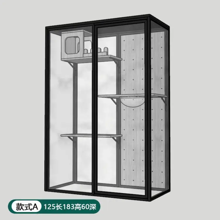 

Панорамная вилла-клетка для кошек: просторный домик-вольер, стеклянная комната, витрина для животных