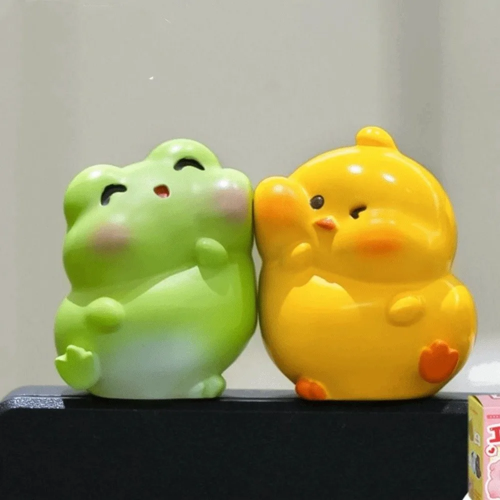 8pcs/set Desk Ornament Computer Monitor Decoration Computer Display Cattle Screen Animal Model Cartoon Rabbit