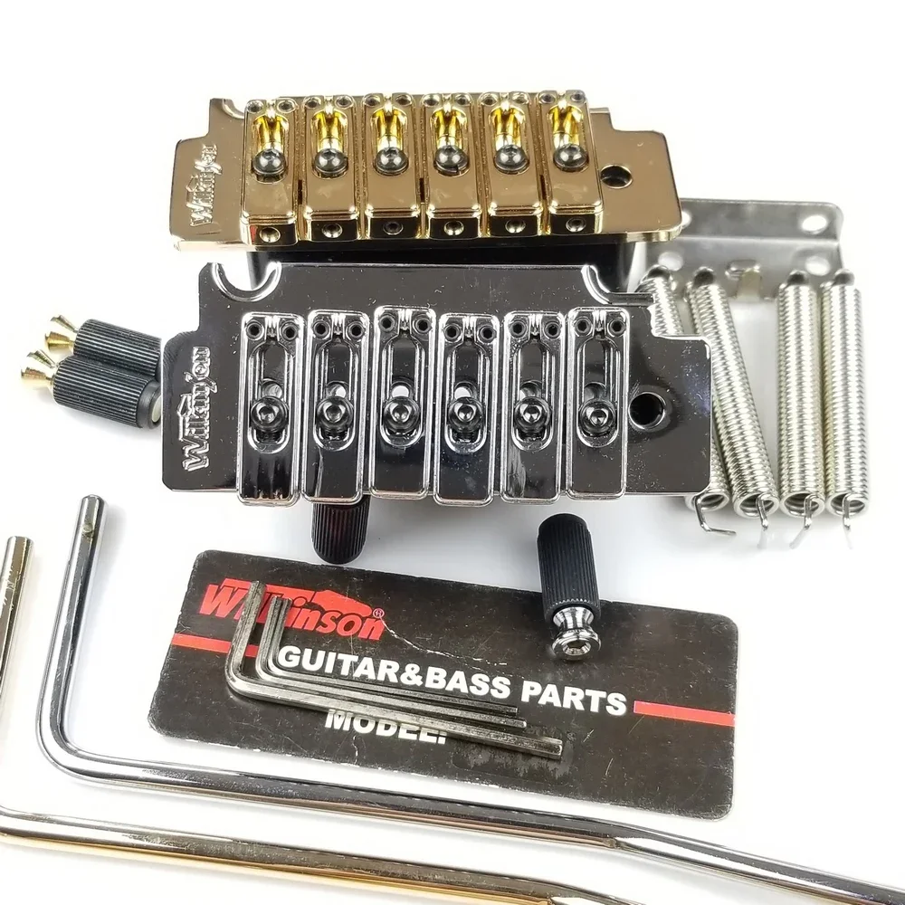 

Wilkinson WVS50K Electric Guitar Tremolo System Bridge With matching Satin Saddles Chrome Silver Gold