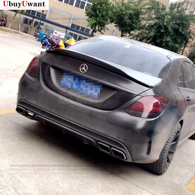 UBUYUWANT For Benz C Class W205 Spoiler  C63 C180 C200 C250 C260 2014--2020 Year Sedan Glossy Black Real Carbon Fiber Rear Wing